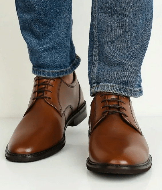 Men's brown shoes with jeans